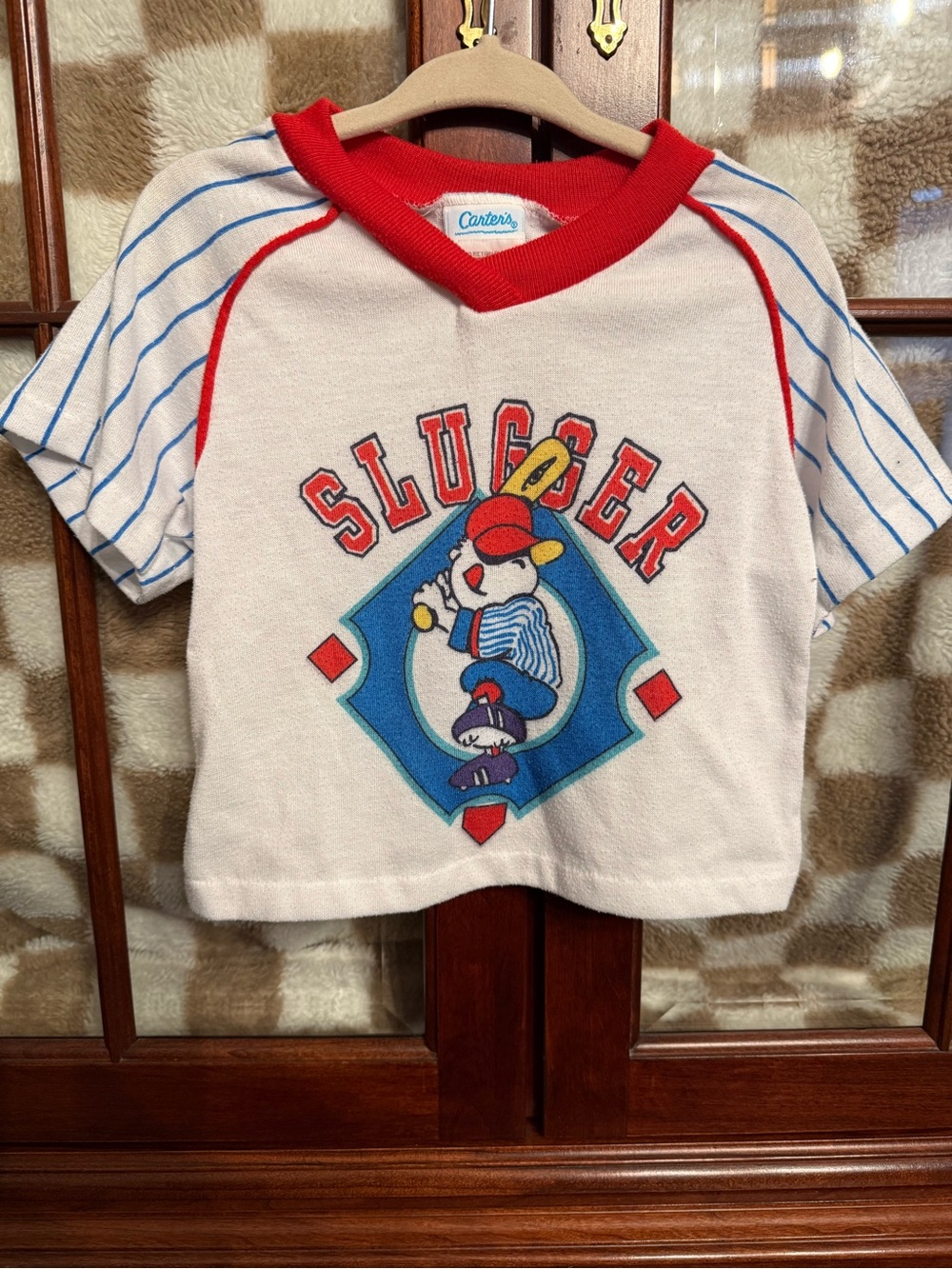 Vintage Carter's Red & White 'Slugger' Kids Baseball Tee